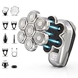 Rasoio elettrico calvo da uomo: rasoio rotante 5 in 1, 7D, impermeabile, elettrico ricaricabile, con display a LED
