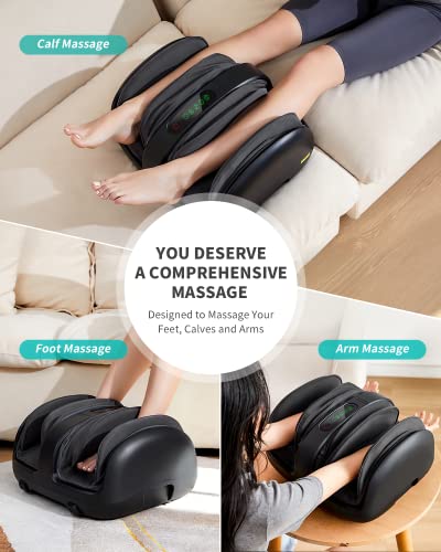 Nekteck Foot Shiatsu Massager, Calf Massage With Heat Therapy, Deep Kneading, Vibration, Compression Leg Massager For Home And Office Use (Remote Control) #TOP2