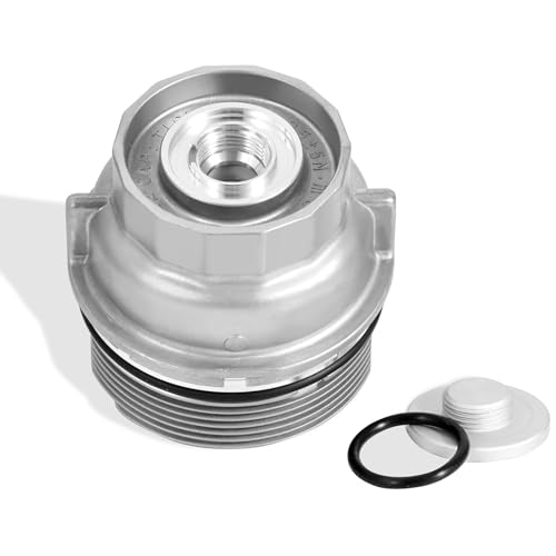 Bromirix Upgraded Aluminum Oil Filter Housing Cap Assembly Compatible with Toyota Camry RAV4 Highlander Tundra 4Runner Tacoma Sienna Venza Avalon Fj Cruiser Oil Filter Housing Replaces 15620-31060
