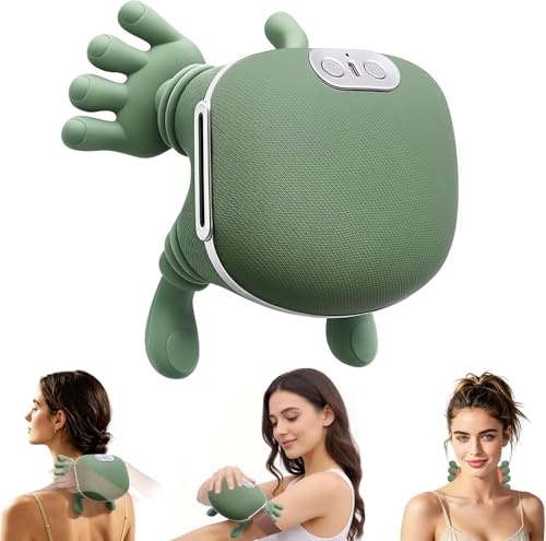 Image of Bionic Heated Massager, Wireless Portable Shiatsu Neck and Back Massager, Electric Deep Tissue 4D Kneading Massage, Simulated Human Hand Design for Pain Relief and Muscle Relax (Green)