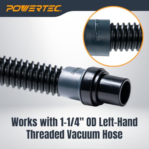 POWERTEC 70463 Shop Vac Hose Adapter Fittings for POWERTEC 70347/70356 Dust Collection Hose Kit & Vacuum Hose Connecting to 1-1/4" ID or 1" OD Ports, Designed for Sander, Miter Saw & Pocket Hole Jig by POWERTEC - Image 4