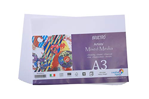 Image of Brustro Artists Mixed Media Paper 250 GSM Size - A3, 18 Sheets