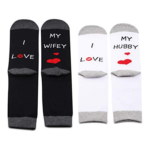 MBMSO Hubby and Wifey Gifts I Love My Wifey Hubby Socks Groom Engagement Gifts2