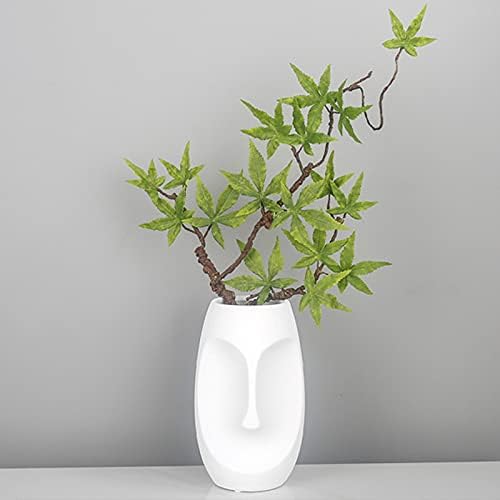 fanquare Nordic Creative Face Vase, Ceramic Head Flowers Vase, Small Decorative Vase for Centerpieces, Height 24cm