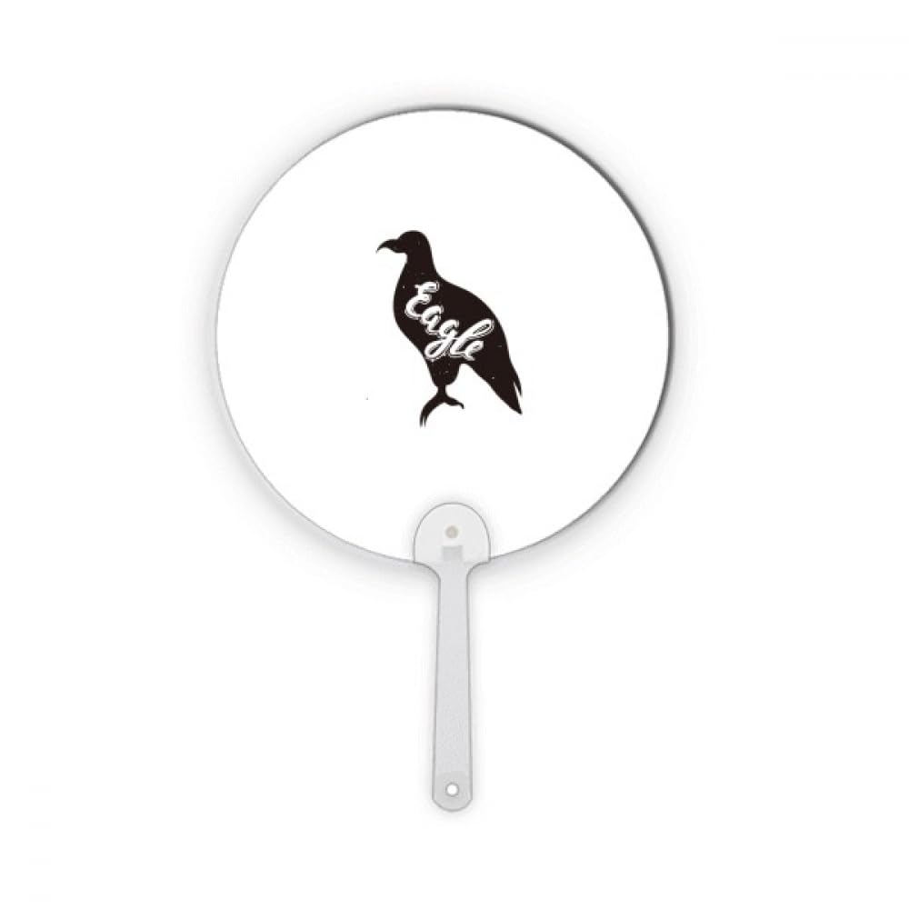 Éventail rond en plastique noir et blanc No/No Eagle pour été