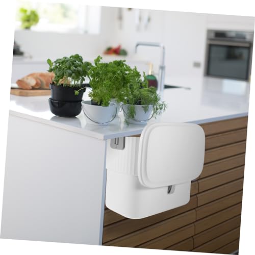 Caneca de basura colgante con tapa corredera 5L blanca miniatura 7