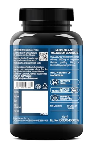 Image of MuscleBlaze Biozyme Performance Whey Protein Powder, Rich Chocolate (2kg / 4.4lbs) & Magnesium Matrix 440mg (60 Tablets) | Combo Pack