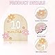KEQAR 1 Pcs Baby Monatliche Meilenstein Karten mit Klebepunkten Blumen-Stil Baby Meilensteinkarten Holz Foto Requisiten für Kleinkinder von 0-12 Monaten Babyparty Wachstumsaufzeichnung
