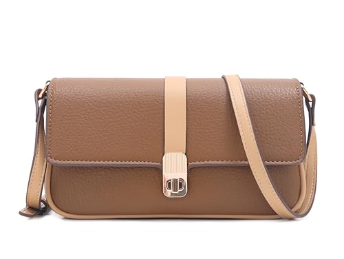 Prettyzys Crossbody Bags for Women Pocketbooks Soft PU Leather Purses and Handbags Multi Pocket Shoulder Bag