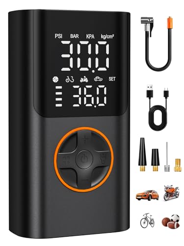 AIRSURE Tire Inflator Portable Air Compressor, Bike Pump...