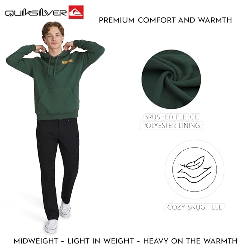 Image of Quiksilver Men's Regular Fit Super Soft Fleece Midweight Pullover Hooded Sweatshirt