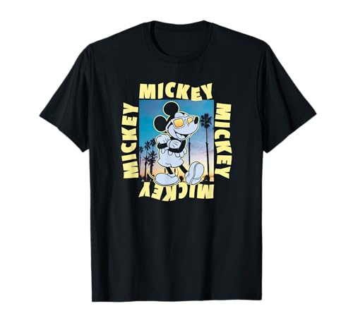 T-shirt Mickey Mouse Beach Poster Disney vintage en coton pour homme et femme