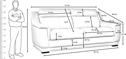 Image of Hometown Agata Half Leather Three Seater Sofa in Beige Color By Hometown