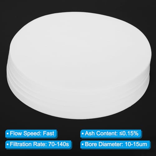 Image of PATIKIL 200Pcs 18cm Qualitative Filter Paper Circles, Fast Speed Round Laboratory Filter Paper Chemical Industrial Oil Testing Funnel Filter Paper