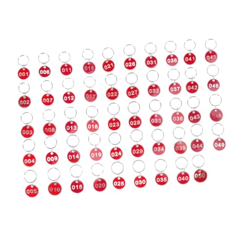 Étiquettes numérotées en aluminium rouge Hemobllo lot de 2 pièces pour clés