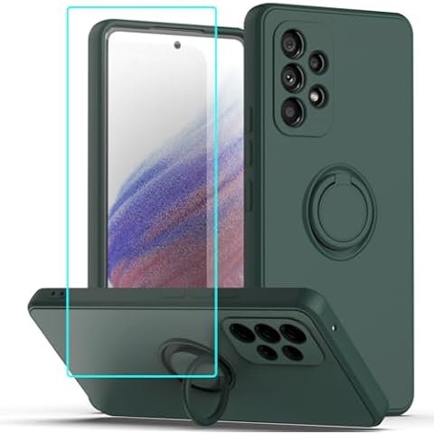 Lozeguyc for Gabb Phone 3 Pro Case with Screen Protector,for Gabb Phone 3 Pro Phone Case Ring Kickstand Slim Soft Silicone with Full Camera Protection Shockproof Cover for Gabb Phone 3 Pro Army Green Cover