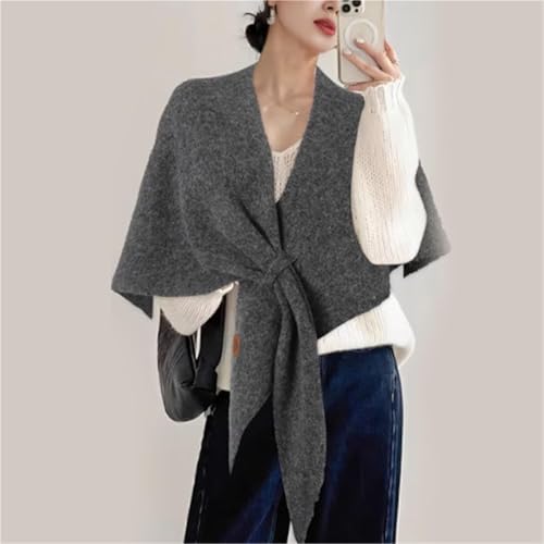 Shawl Wraps For Women, 2026 Upgraded Knitted Cardigan Cape Wool Cashmere Shoulder Tops Shawls Triangle Scarf3