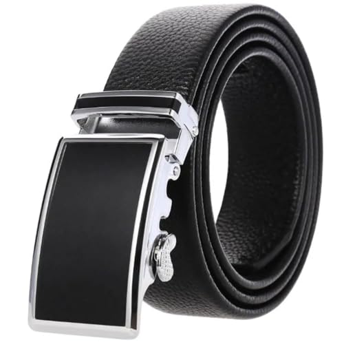 Men's Four Seasons Solid Color Belt Alloy Automatic Buckle Business Casual Belt