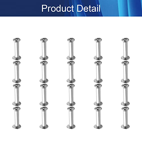 Juvielich Binding Screws Posts Fit For 1/8"(4Mm) Hole Dia,20 Sets Male M4 X16Mm Screw Post Belt Buckle Binding Bolts Leather Fastener For Scrapbook Photo Albums Binding #TOP2