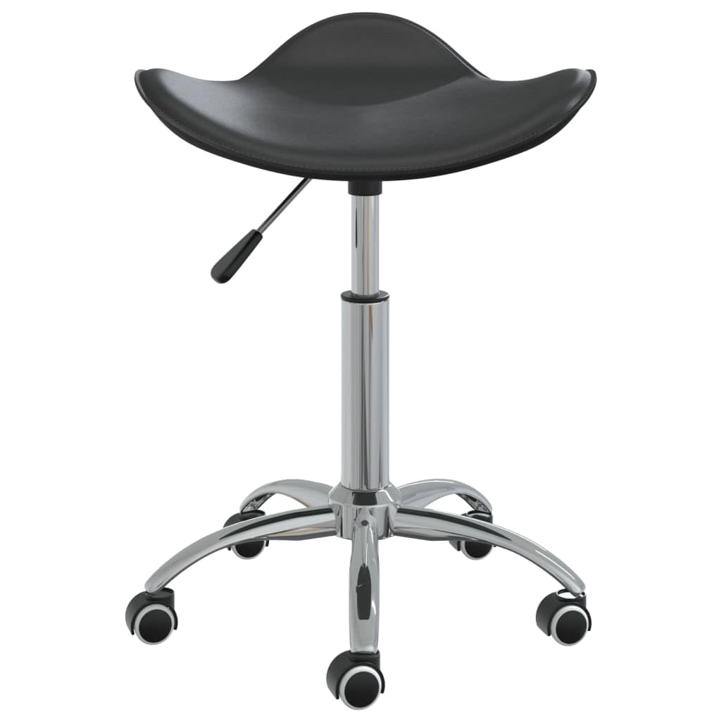 Friseur Rollhocker Schwarz Kunstleder, 360 Grad drehbarer Salonhocker, höhenverstellbarer Arbeitshocker mit fünf Rädern, maximale Mobilität und Sitzkomfort, bis 110 kg belastbar