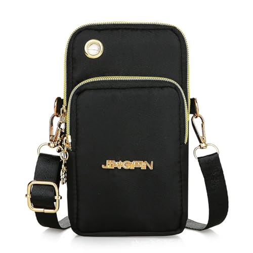 Image of Mobile Sling Bags for Women Crossbody, Multifunction Three Layer Mini Shoulder Bag Purse with Headphone Port for Teens Gilds Ladies Women