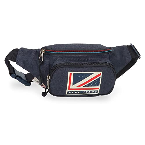 Pepe Jeans Aidan Riñonera Con Bolsillo Azul 35X13X5 Cms Poliéster