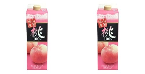 メトロ 桃100(山梨県産桃100%) 1L×2本 常温(まとめ買い) (Vandroロゴ付包装・INDEXBOX)