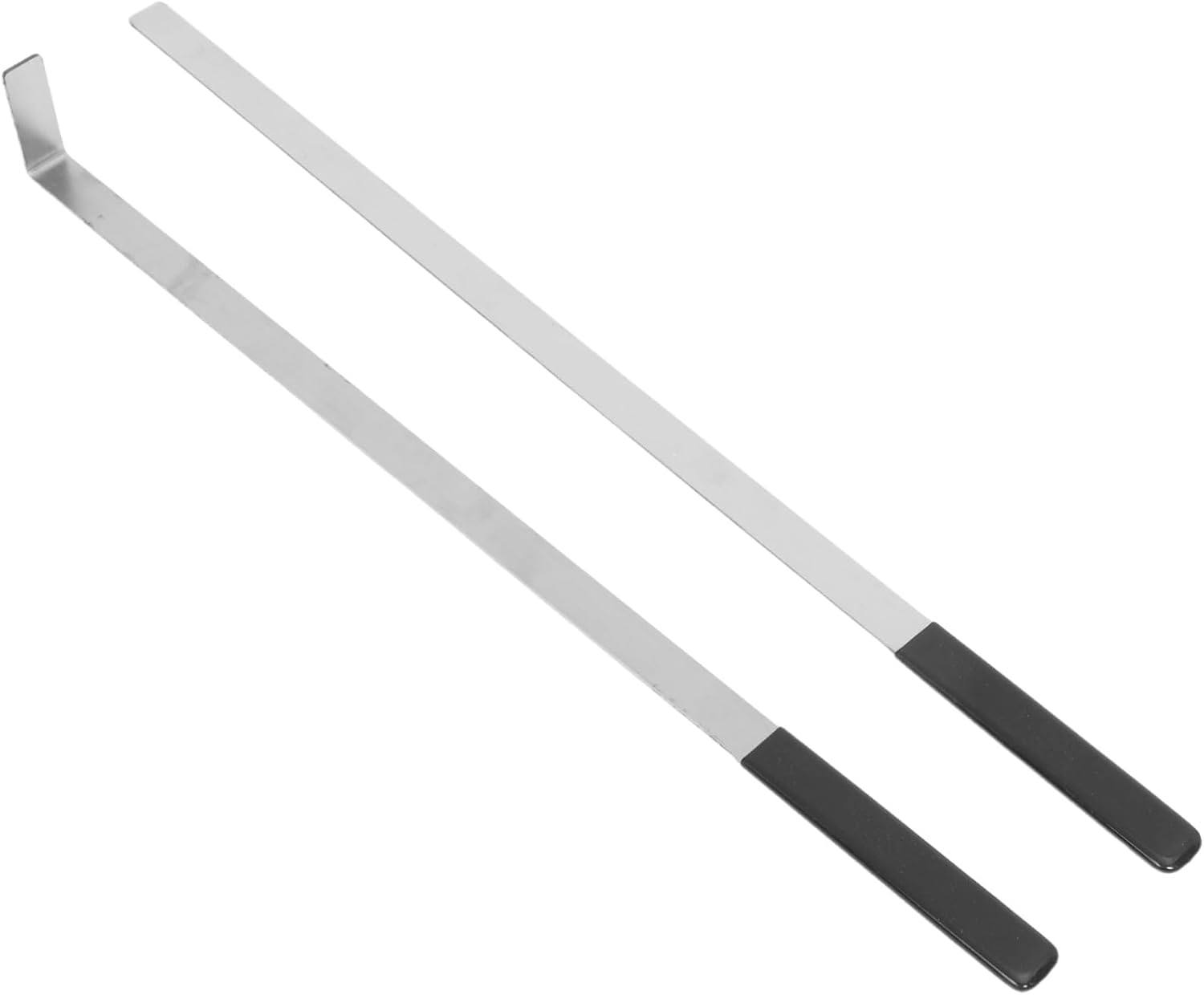 2pcs Stainless Steel Shelf Sorting Tool for Supermarket Arrangement | 55.00x5.50x2.50cm Size, Silver Finish, Stocking Use in Grocery Stores, Scratch-resistant Surface, Lightweight Ergonomic
