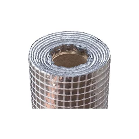 WorldWide Infrared Aluminium Vapour Barrier - 1.5m Wide - Fiberglass Mesh Reinforced Insulation Membrane - Roof, Attic Rooms Thermal Insulation (1.5m x 8m) Cover