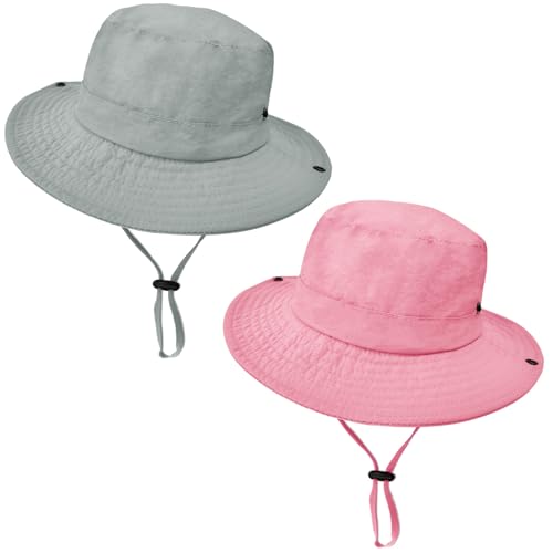 Image of Outdoor Kids Sun Hat UPF 50+ Quick Dry Foldable Bucket Hat Lightweight Adjustable Fishing Safari Hat for Girls and Boys