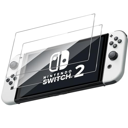 Haofun Schutzfolie für Nintendo Switch 2 Model 2025 für Panzerglas zubehör, 2 Stück 9H Härte Displayschutz, Anti-Fingerabdruck Anti-Öl, Kratzfest, Blasenfrei, HD Clear Displayschutz