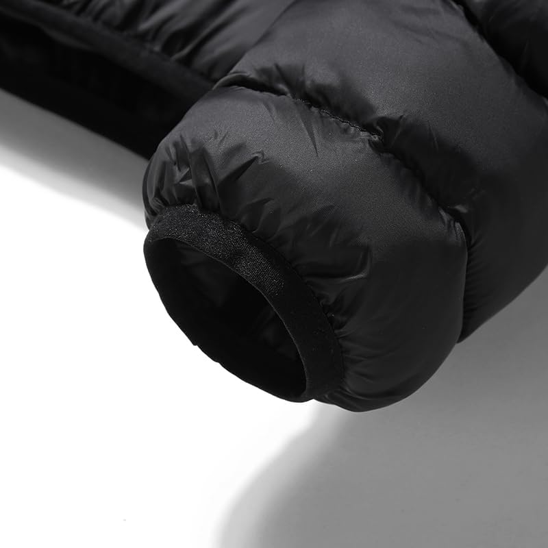 Men's winter thick warm windproof detachable hat imitating down jacket, fashionable and trendy