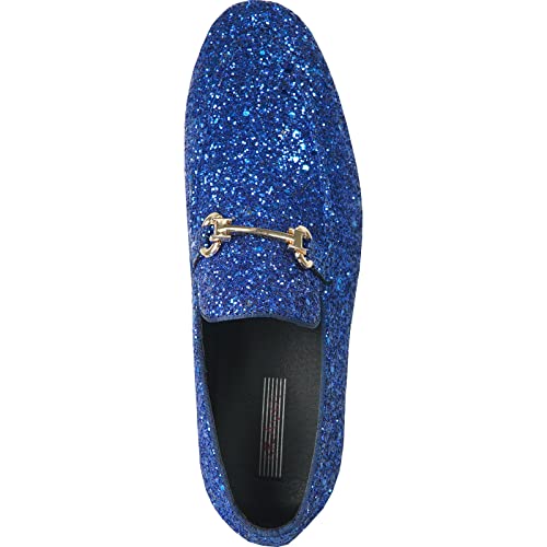 Image of bravo! Men Dress Shoe Prom Slip-on Loafer Lace-up Oxford Cap Toe Metallic Glitter for Wedding Prom Black Blue Green Gold Pink Pewter Purple Silver Red