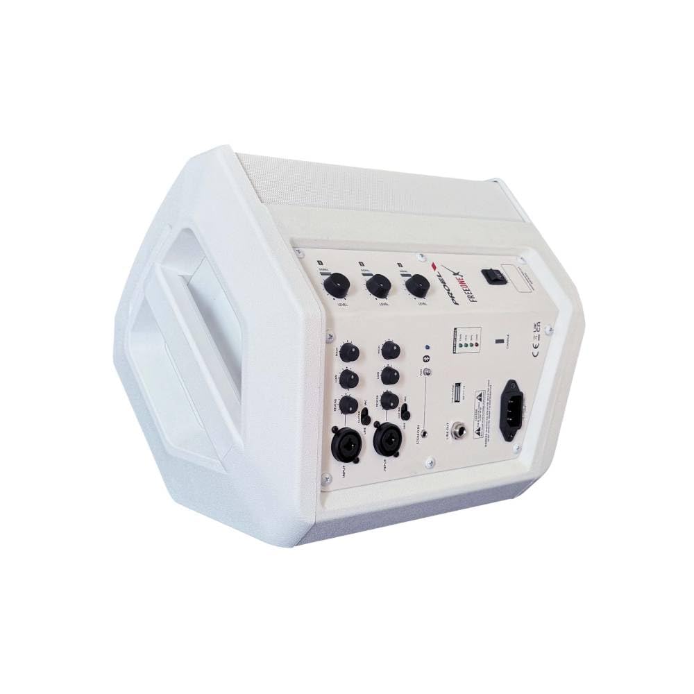 PROEL FREEONEX WH - Diffusore audio portatile a batteria, all-in-one, con modulo bluetooth e potenza di 200w di picco, Bianco