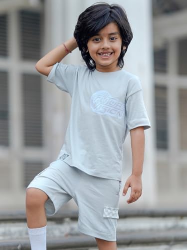 Image of Nap Chief Kids Unisex Pure Cotton Printed Co ord Sets for Boys & Girls, T Shirt and Shorts for Casual Wear