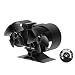 Sonyabecca Stove Fan 8 Blade Twin Motor Heat Powered Wood Stove Fans 138mm Height Fireplace Fan 31% Fuel Cost Silent for Insert Fireplace Fans