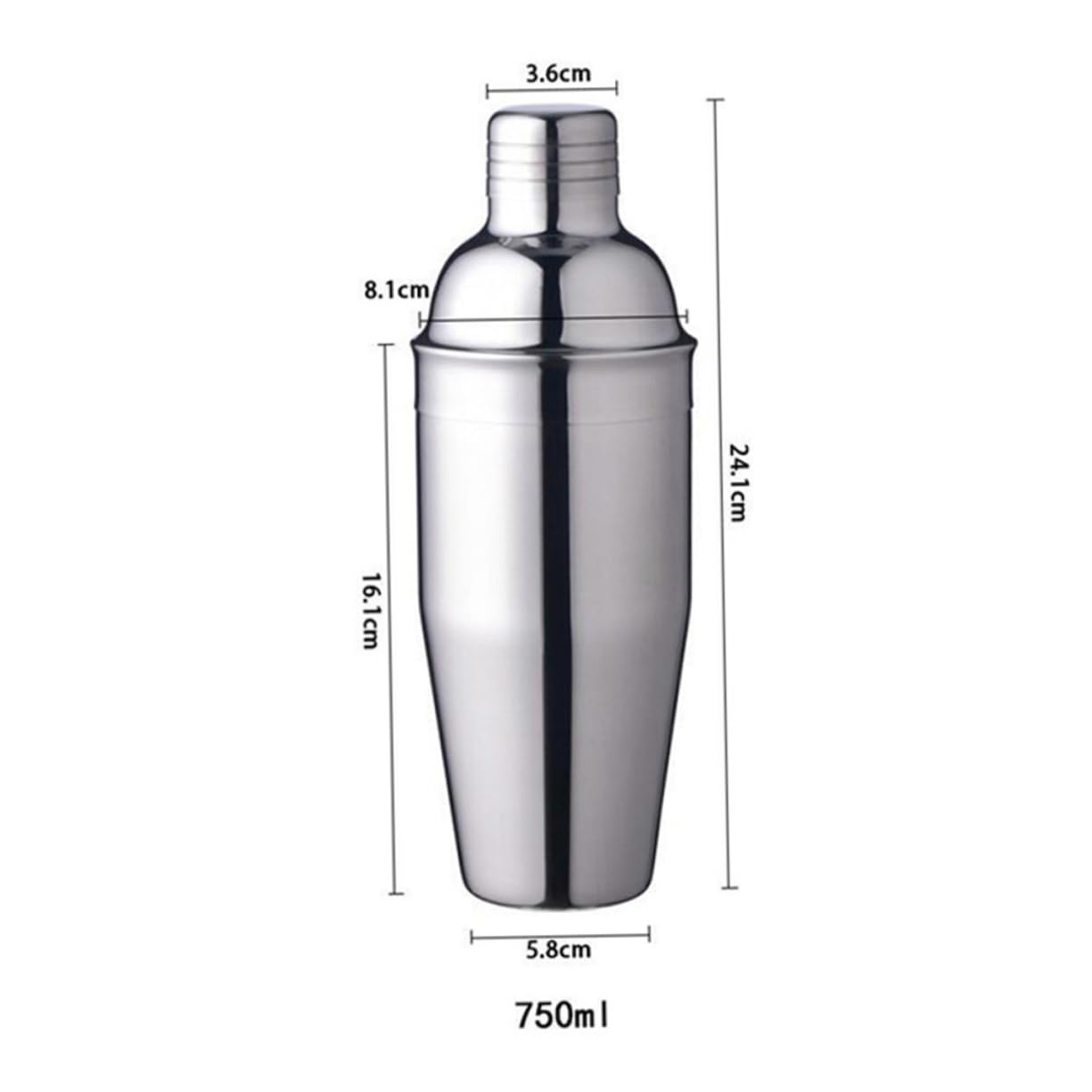 Ciieeo 6pcs Stainless Steel Cocktail Shaker Bar Mixing Tools for Home Parties Easy to Clean for Martini Beverage Mixing Professional Drink Making