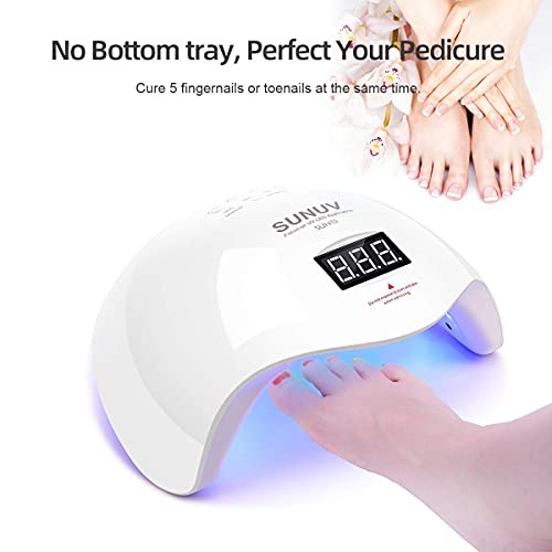 Sunuv Uv Nail Lamp Professional Nail Dryer Uv Light For Gel Nail Polishes Auto Sensor With Timers & Lcd Display #TOP7