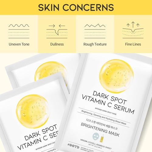 Image of #OOTD Vitamin C Hydrating Sheet Mask (10-Pack), Korean Skincare Facial Mask for Even-Looking Skin Tone & Radiance
