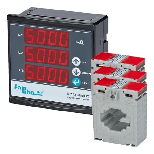 Ampèremètre numérique triphasé SDM-A96T fin à affichage LED 96x96mm - 2
