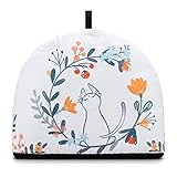 Adhafera Tea Cozy, Tea Cozy for Teapot with The Cat and Penguin Pattern, Gifts with 100% Cotton...