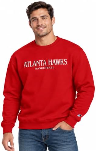 Blue 84 Atlanta Hawks NBA Officially Licensed Crewneck Sweatshirt Embroidery Bas