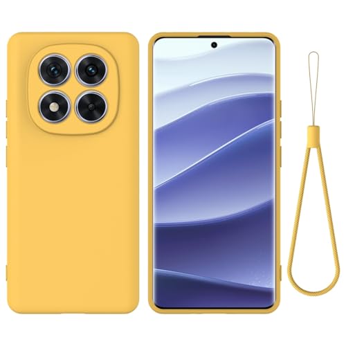 Xiaomi Poco X7 �Ή� �d�b�P�[�X ���h�~ ���^ �X���� �t�̃V���R�� �\�t�g TPU �S�� �t���J�����ی�o���p�[ ���F �V���v���J�o�[ ���X�g�o���h�t��(Yellow)
