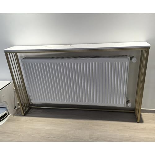 Mesa consola estrecha moderna y mesa de sofá con cubierta de radiador 6