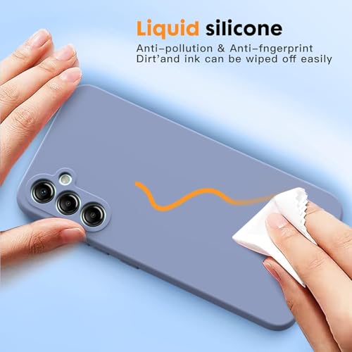 Image of Elzzi Microfiber Candy Case Compatible for Samsung S23 FE 5G Smooth Touch Cushion Liquid Soft Silicone Gel Rubber Phone Cases Non-Slip Full Body Protective Shockproof Back Cover - Lavender Grey