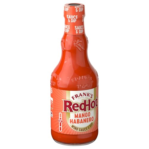 Image of Frank's RedHot Wings Sauce, Mango Habanero, Hot Sauce, Marinade, Glaze, For Fish, Steak, Burgers, Wings, Cole Slaw, Salsa, and More, 12 fl oz