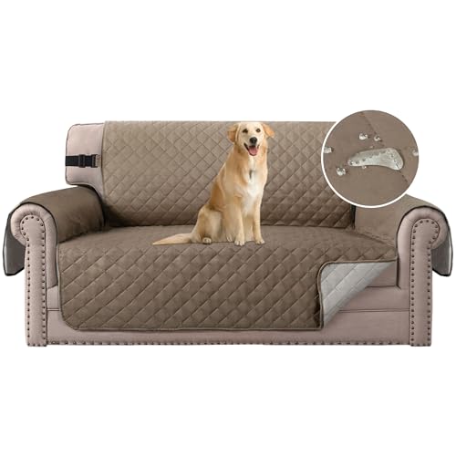 H.VERSAILTEX 2 plazas Cover para Mascotas Doble Cara Anti-Deslizante del Pongis Cubierta Protectora Sof¨¢ Apoyabrazos de Funda, Anti-Sucio, 190cmx116cm - leonado