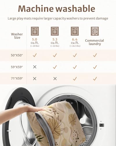 Blissful Diary Baby Play Mats for Floor, 50x50 Playpen Mat, Thick Cushioning Padding Foam Playmat for Baby and Toddlers Infants, Non-Slip & Machine Washable, Earth Tones Design