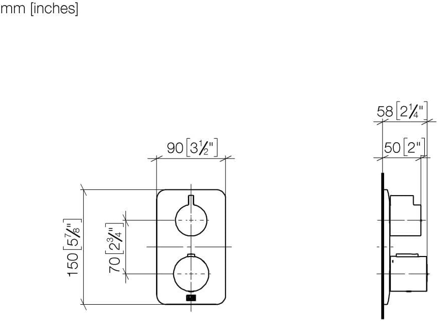 Dornbracht Lissé concealed thermostat with three-way volume control chromee 36427845 chrome