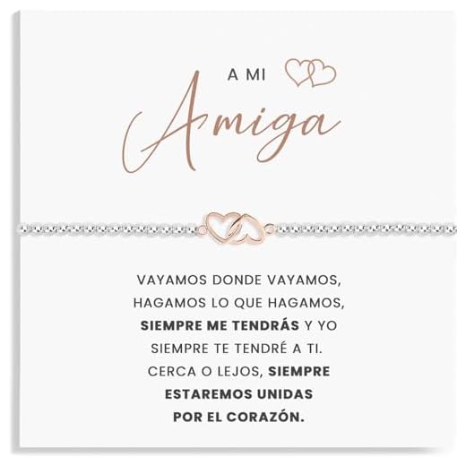 SOFIA FERRER Regalos Amigas Originales, Pulsera Acero Inoxidable Mujer, Regalo Amiga Cumpleaños, Pulsera Amistad, Regalos Para Amigas, Brazalete, Navidad, Amigo Invisible (AMIGA)